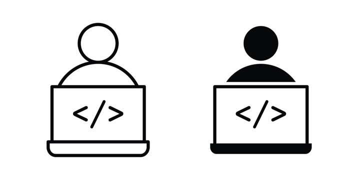 Programmer icon For Web And UI, Simple Icons