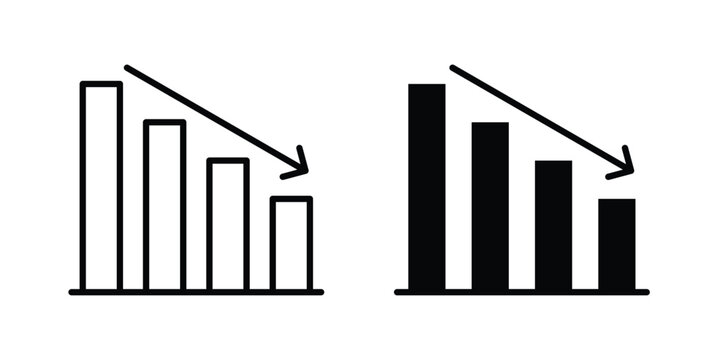 Reduction chart icon For Web And UI, Simple Icons