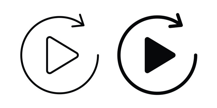 Replay icon For Web And UI, Simple Icons