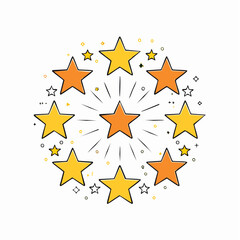 Fototapeta premium Starburst of Yellow and Orange Stars