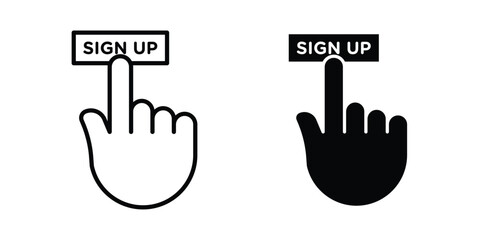 Fototapeta premium Signup icon For Web And UI, Simple Icons