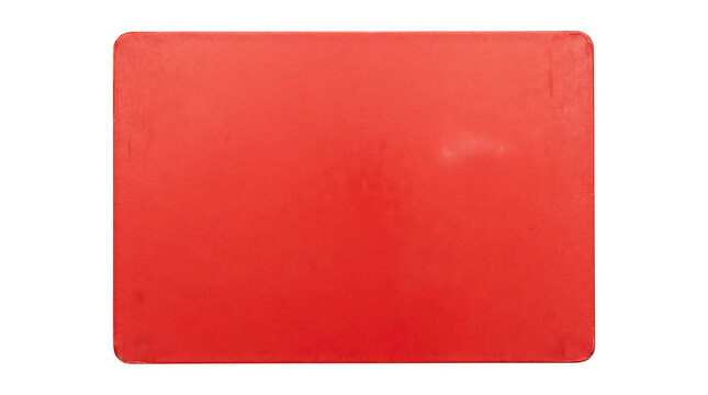 Red football referee card isolated on transparent background athletic sport concept.
