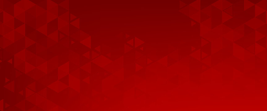 Abstract colorful background. Red triangles shape. Red mosaic. Geometric red background. Panorama red background. Modern red background. Red pattern