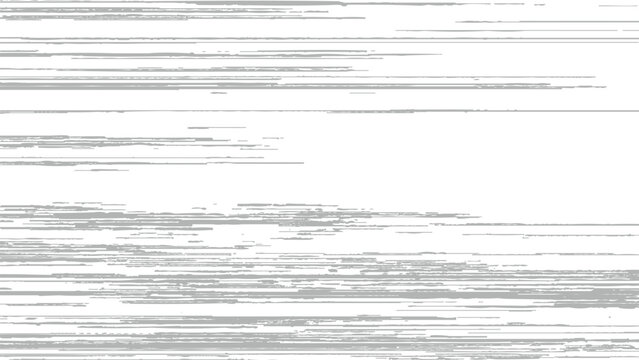 Glitchy distorted digital noise effect with horizontal gray lines on white background