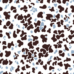 Fototapeta premium Leopard print pattern animal seamless black and blue spots classic design.