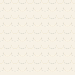 Minimal mustard and slate scallop seamless pattern, abstract geometric background © panyarit