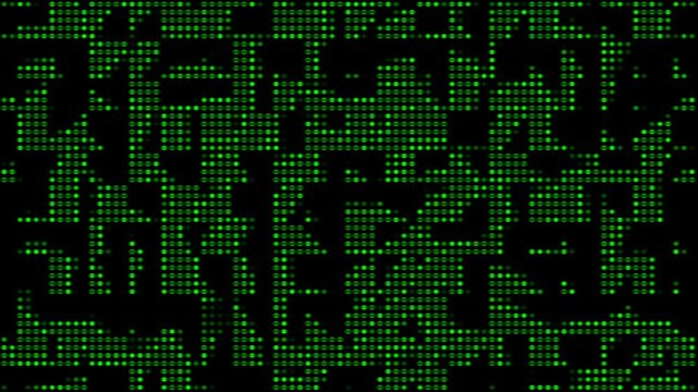 Abstract green digital code binary data matrix grid seamless loop