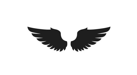 Fototapeta premium Wings silhouette on transparent background high quality professional