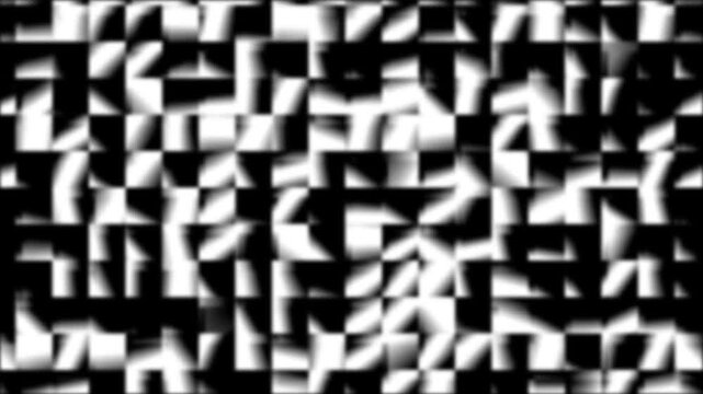 Abstract black and white pixelated mosaic noise seamless loop background