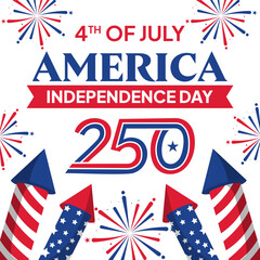 Obraz premium illustration for 4th of july america 250 year independence day celebrate