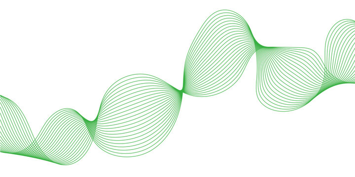Abstract overlapping green wave mesh vector, smooth curved gradient lines, sinusoidal motion background, futuristic digital design, clean minimal art