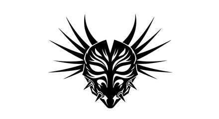 Obraz premium Black and white animal face logo.