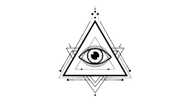 All seeing eye in triangle symbol.