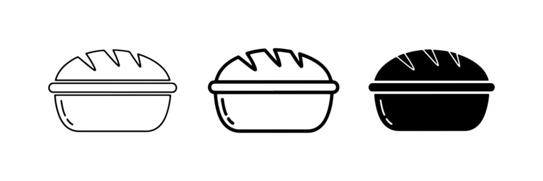 Bread Loaf Icons, Bakery Symbols, Food Graphics