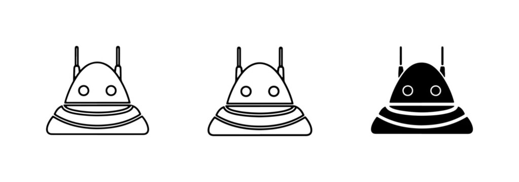 Robot Icons, AI Bot Symbols, Android Head Graphics