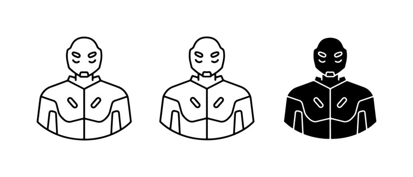 Futuristic Robot Icons, Sci-Fi Android Avatars, Cyborg Character Symbols