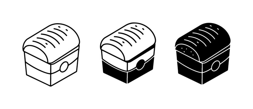 Bread Loaf Icons: Outline, Filled, and Silhouette Styles