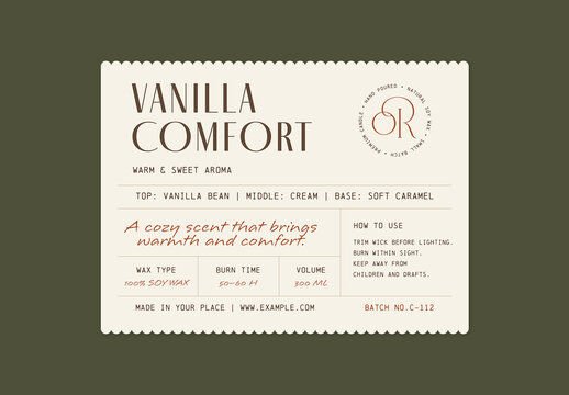 Product Label Template, Retro Vintage Product Packaging Sticker Tag For Food, Drink, Cosmetics