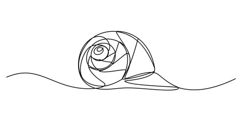 Continuous single line drawing of a snail © Ponchomy