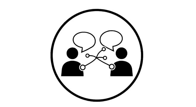 Two People Talking Communication Concept.