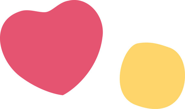 Pink heart and yellow circle