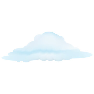 A vector illustration of a cumulus cloud in a clear blue sky depicting nature and weather conditions.
