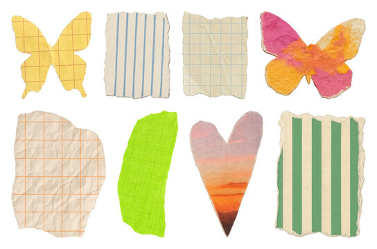 PNG Colorful torn paper shapes collection on transparent background