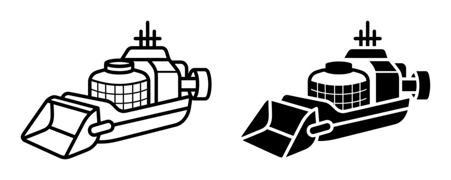 2 ATM icons, bank machine, payment terminal, outline and solid styles, UI design