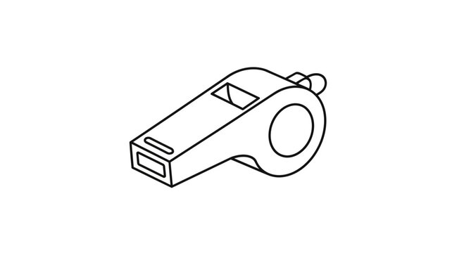 Line Art Drawing of a Sports Whistle