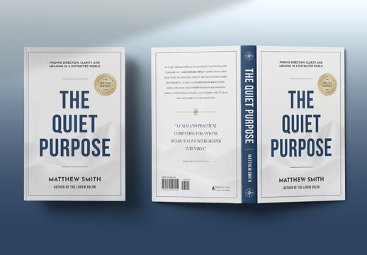 Minimalist Book Cover Template For Paperback Wrap, Ebook Cover, Novel Jacket, Typography Design