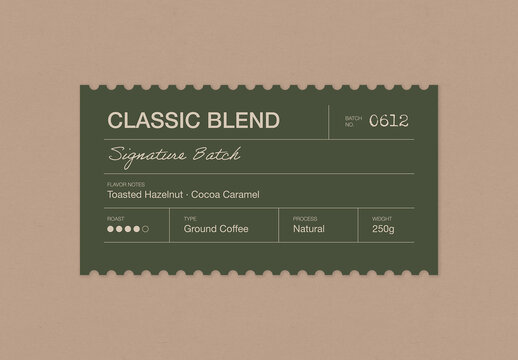 Product Label Template For Retro Packaging, Sticker, Tag & Badge Layouts for Jar & Bag Labels in Simple Minimalist Typographic Style