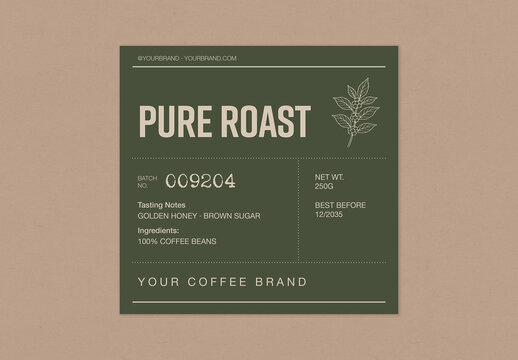 Product Label Template For Retro Packaging, Sticker, Tag & Badge Layouts for Jar & Bag Labels in Simple Minimalist Typographic Style