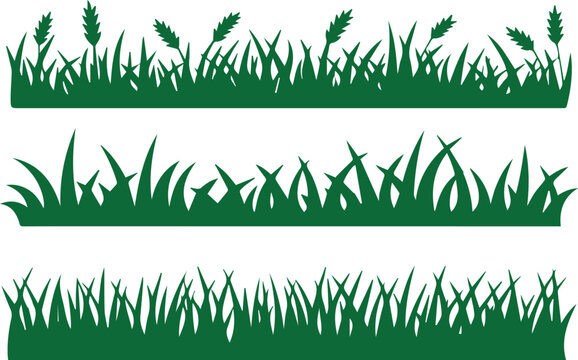 Natural green grass borders and wheat field silhouettes create fresh organic design elements