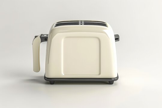 A vintage cream-colored toaster with a retro design sits in front of a simple background, evoking nostalgia and classic kitchen style.