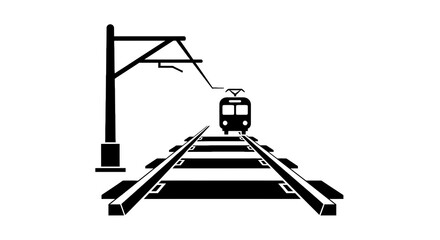 Train on Railway Tracks Moving Forward. © Ikhsan