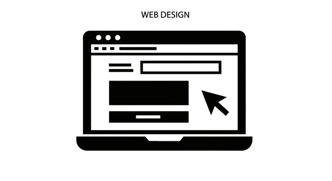 Web design on a laptop screen.