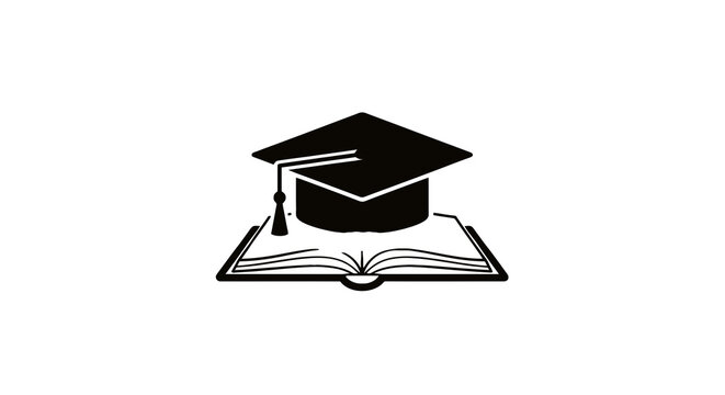 Graduation Cap on Open Book.