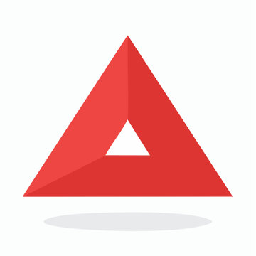 Red Triangle with a White Triangle Cutout