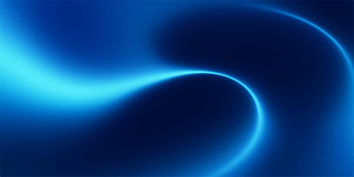 A mesmerizing abstract swirl of luminous electric blue light flows across a deep navy background, creating a sense of dynamic energy and modern elegance.