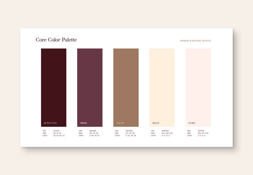 Brand Color Palette Mockup Template