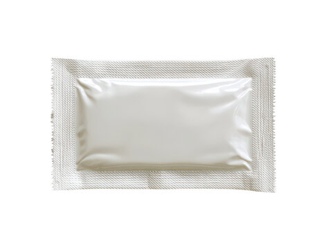 White condom wrapper packaging isolated on transparent background