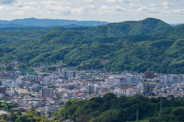 Obraz premium 日本の岡山県津山市の神楽尾山の美しい風景
