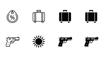 Iconography of risk, travel, and security elements in a simplified graphic style © Jubayer
