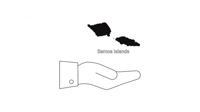 Samoa Islands Map and Hand Illustration.