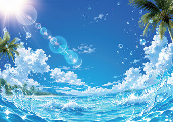 リゾートの海の背景 © decodesign