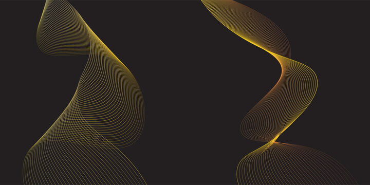 Black abstract old backround with yellow curve line for backdrop or presentation good. eps 10