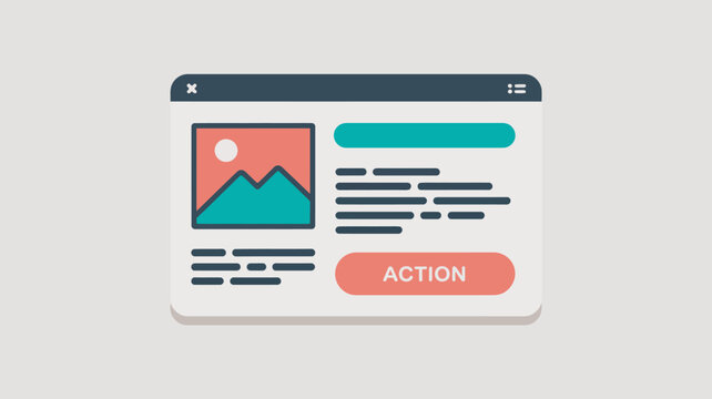 Card UI component layout vector illustration for web design and application pop up modal