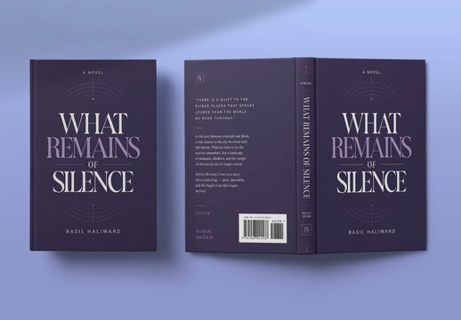 Minimalist Novel Book Cover Template, Modern Fiction Paperback Dust Jacket Design Layout