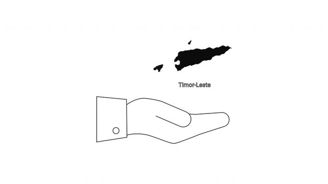 Timor Leste Map Held in Hand.