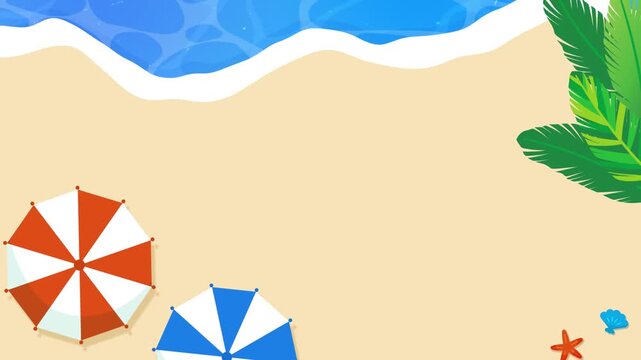 tropical beach and moving wave
